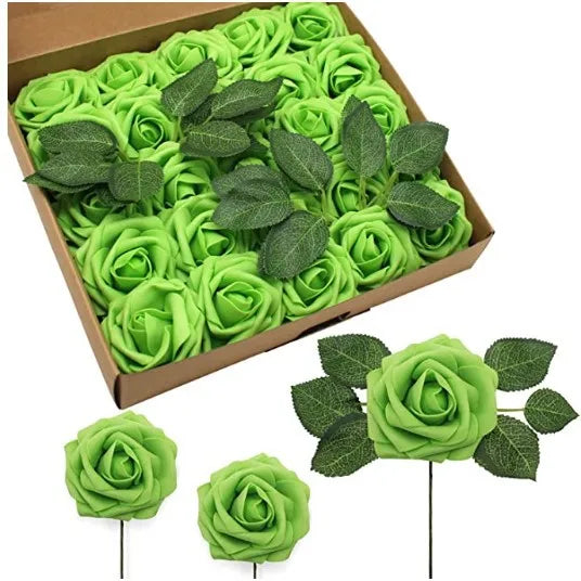 10~100pcs Rose Artificial Flowers Foam Fake Roses Wedding Bouquets Centerpieces Mothers Day Valentines Gifts Party Decoration