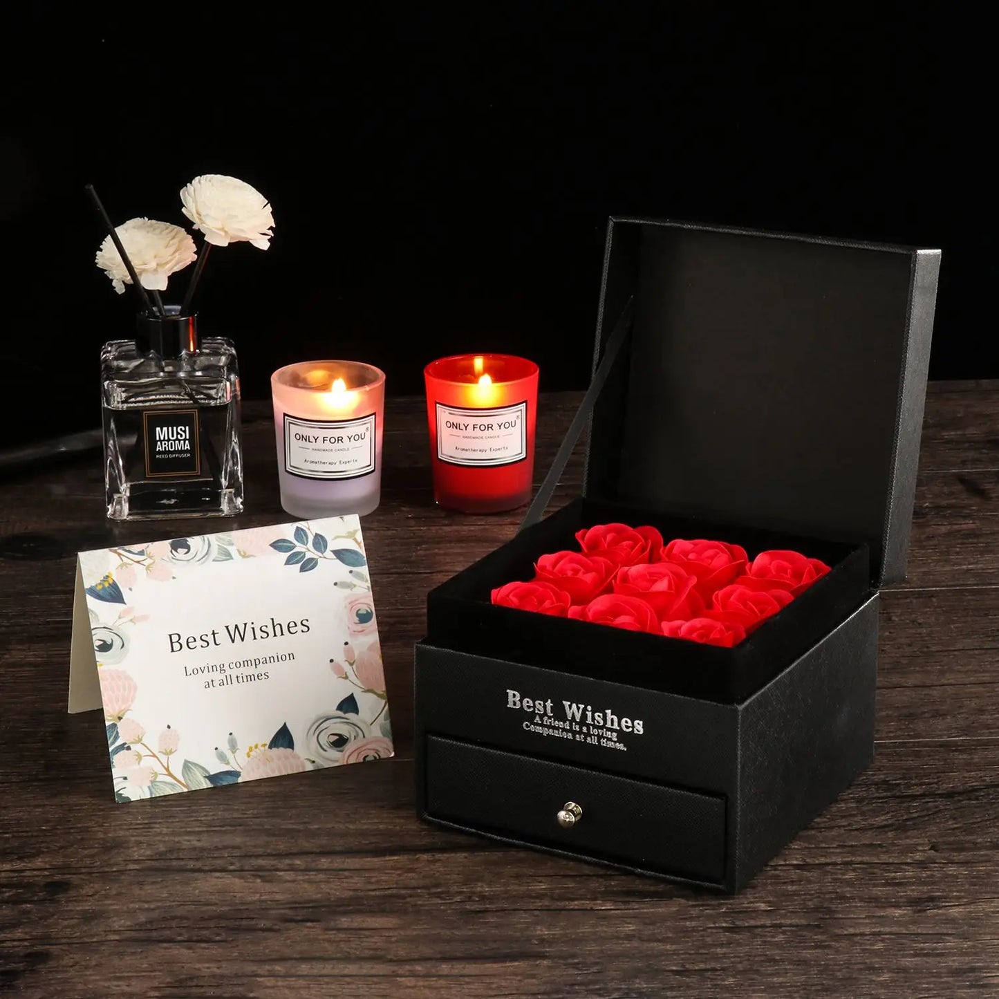 Luxury Romantic Gift Set Rose Box with Projector Pendant for Valentine's Day