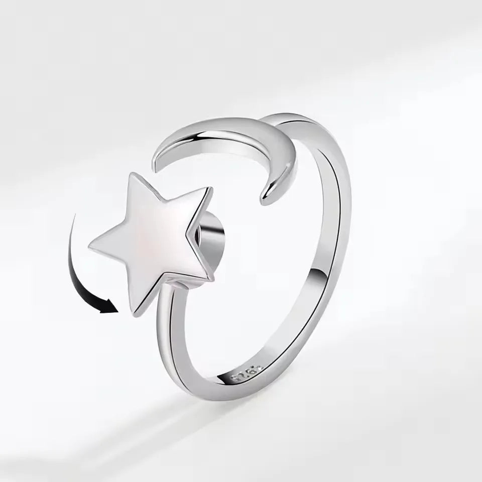 925 Sterling Silver Flower Adjustable Ring Inspired Gift for Her