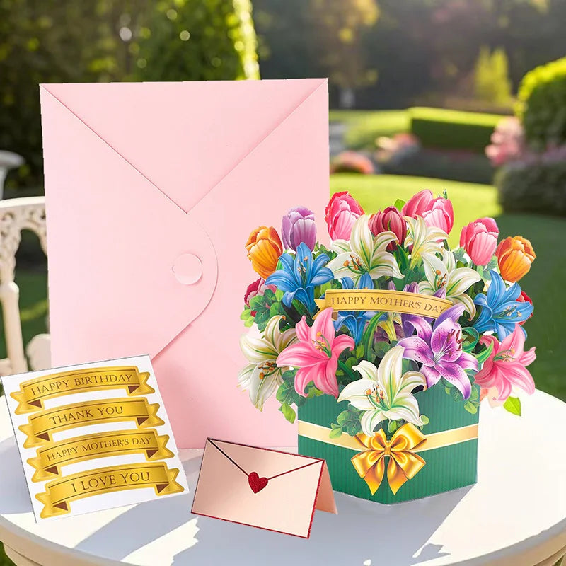 Magical 3D Pop-Up Flower Box Card - The Card That Becomes Flowers