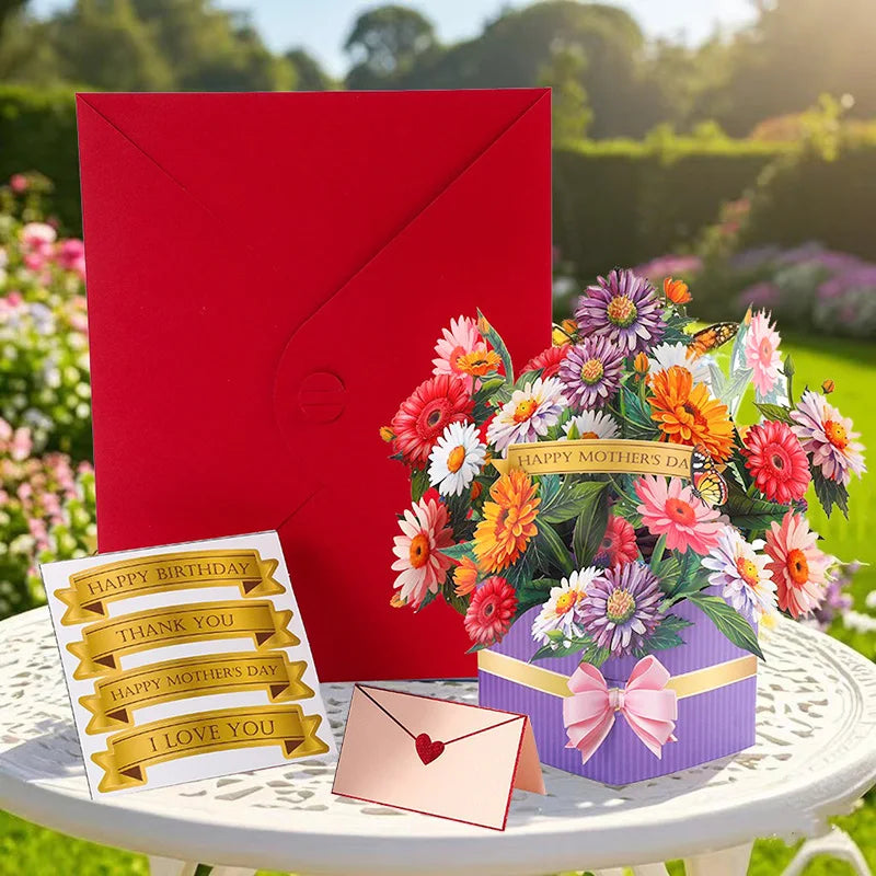 Magical 3D Pop-Up Flower Box Card - The Card That Becomes Flowers