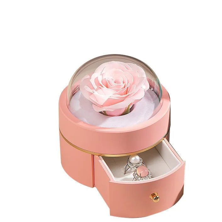 Luxury Rose Flower Ring Box Gift for Valentines and Proposal Anniversary