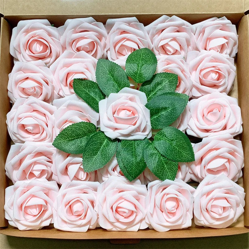 10~100pcs Rose Artificial Flowers Foam Fake Roses Wedding Bouquets Centerpieces Mothers Day Valentines Gifts Party Decoration