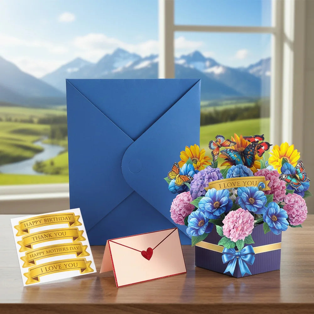 Magical 3D Pop-Up Flower Box Card - The Card That Becomes Flowers
