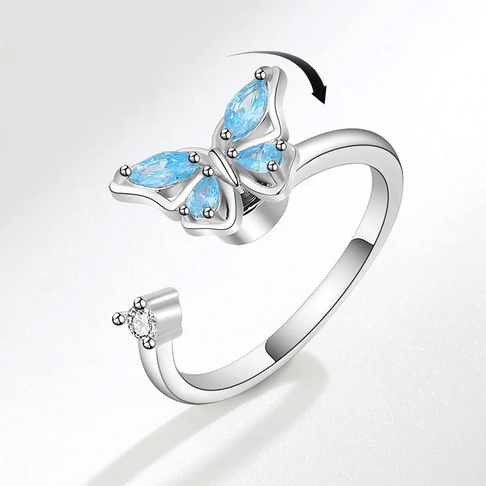 925 Sterling Silver Flower Adjustable Ring Inspired Gift for Her