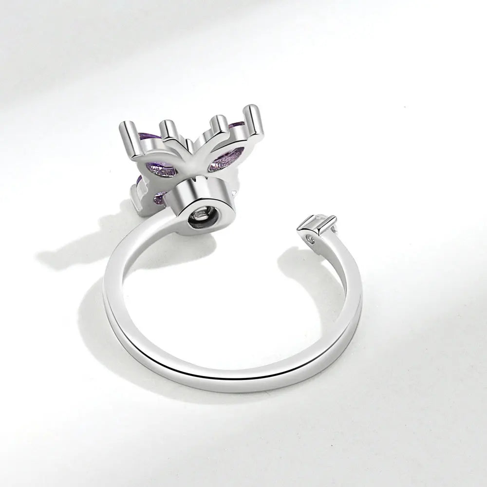 925 Sterling Silver Flower Adjustable Ring Inspired Gift for Her