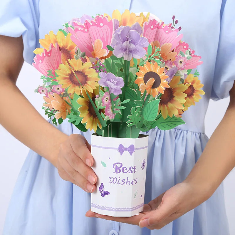 Magical 3D Pop-Up Flower Box Card - The Card That Becomes Flowers