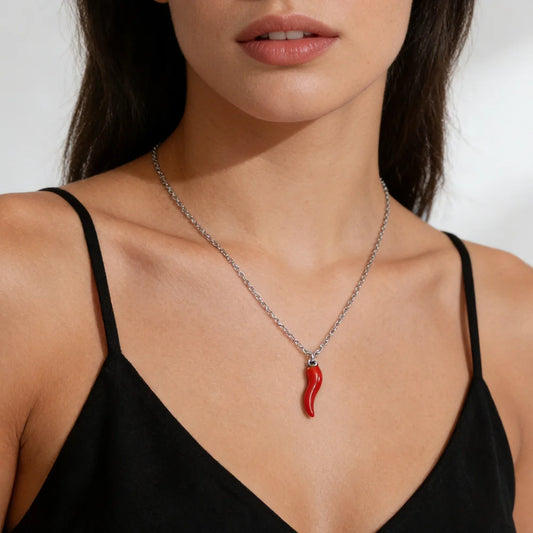 Hot Chili Pepper Necklace Gold Pendant for Women