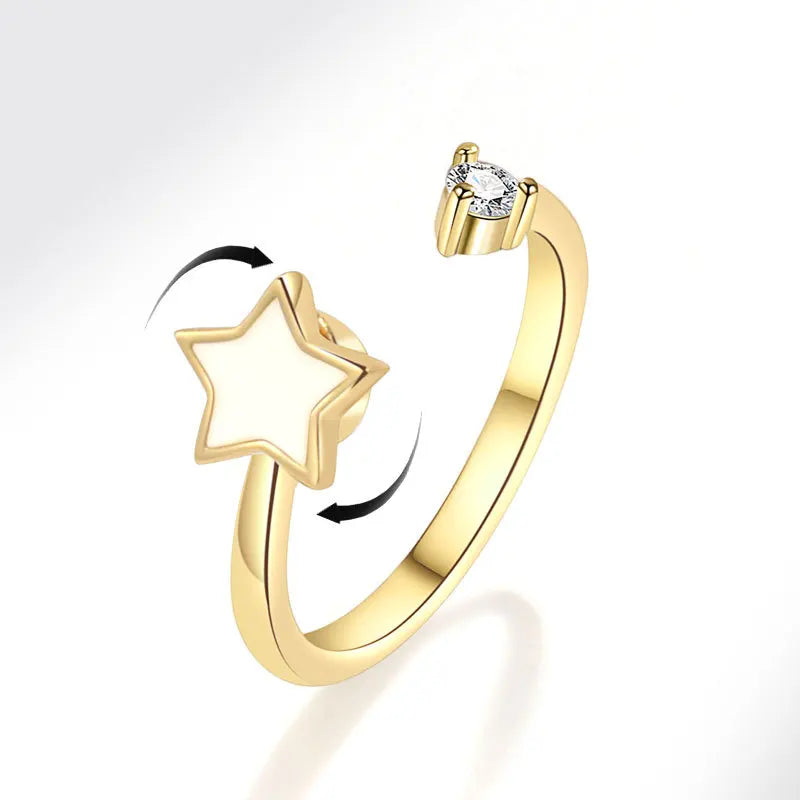 925 Sterling Silver Flower Adjustable Ring Inspired Gift for Her