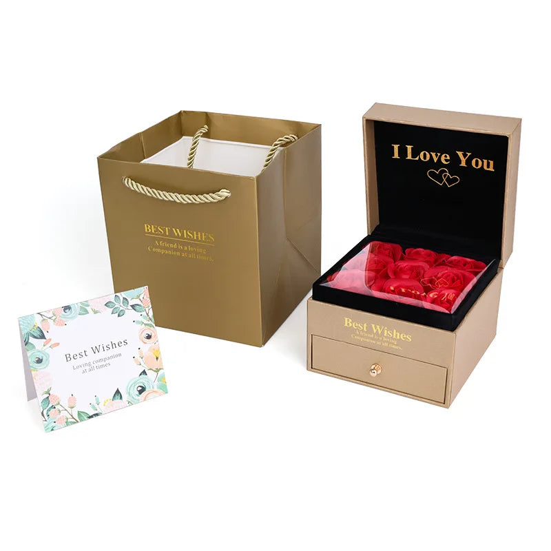 Rose Jewelry Box Romantic Gift Storage Case