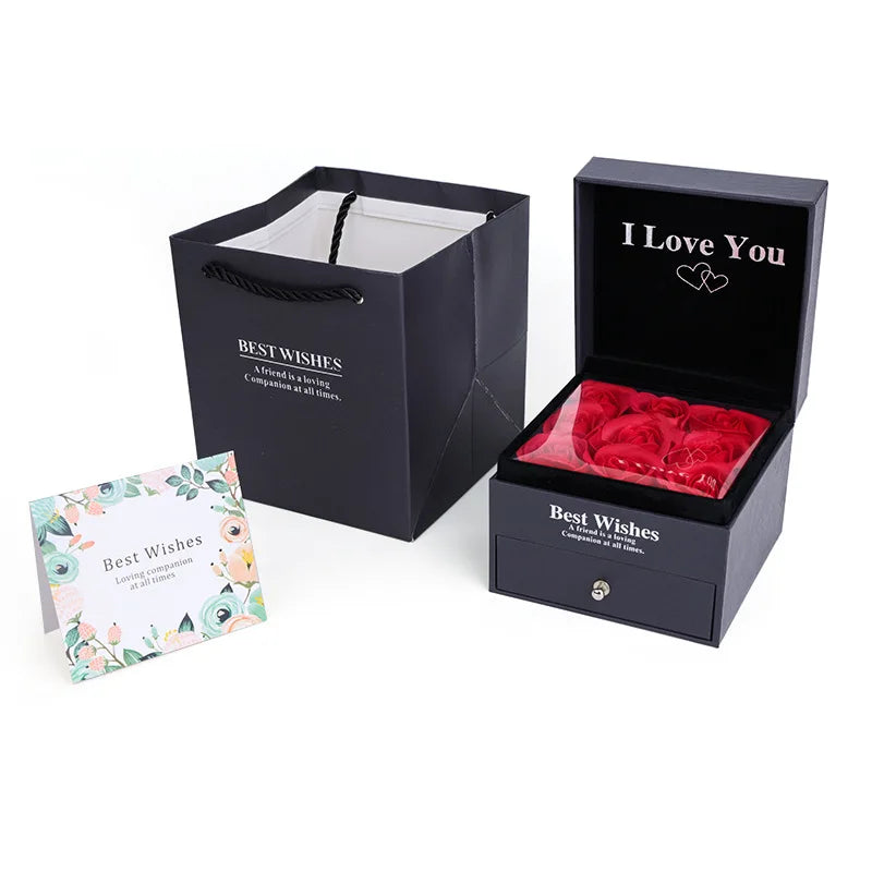 Rose Jewelry Box Romantic Gift Storage Case