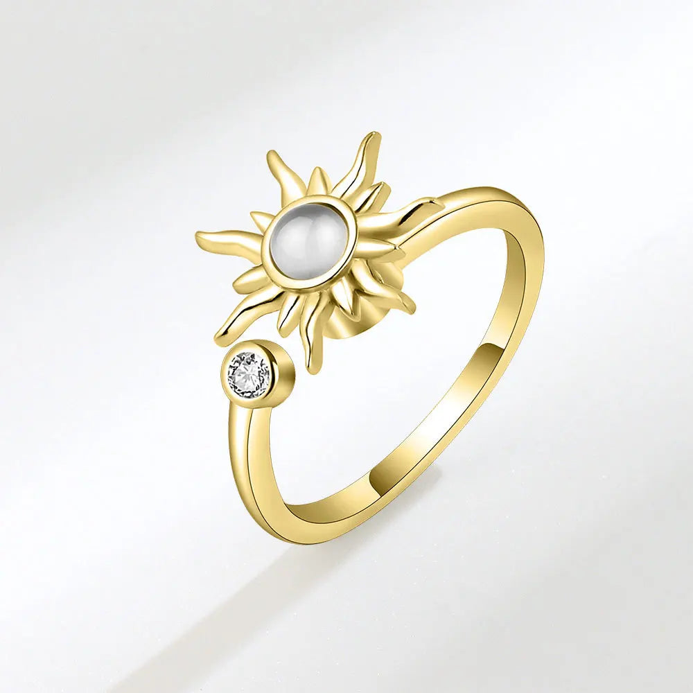 925 Sterling Silver Flower Adjustable Ring Inspired Gift for Her