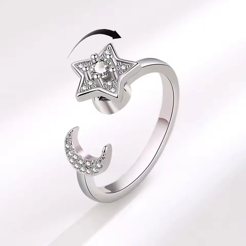 925 Sterling Silver Flower Adjustable Ring Inspired Gift for Her
