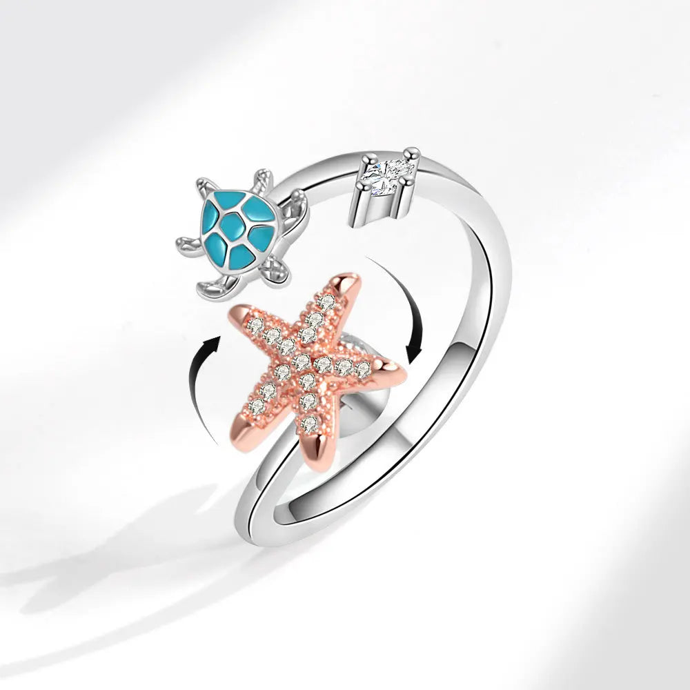 925 Sterling Silver Flower Adjustable Ring Inspired Gift for Her