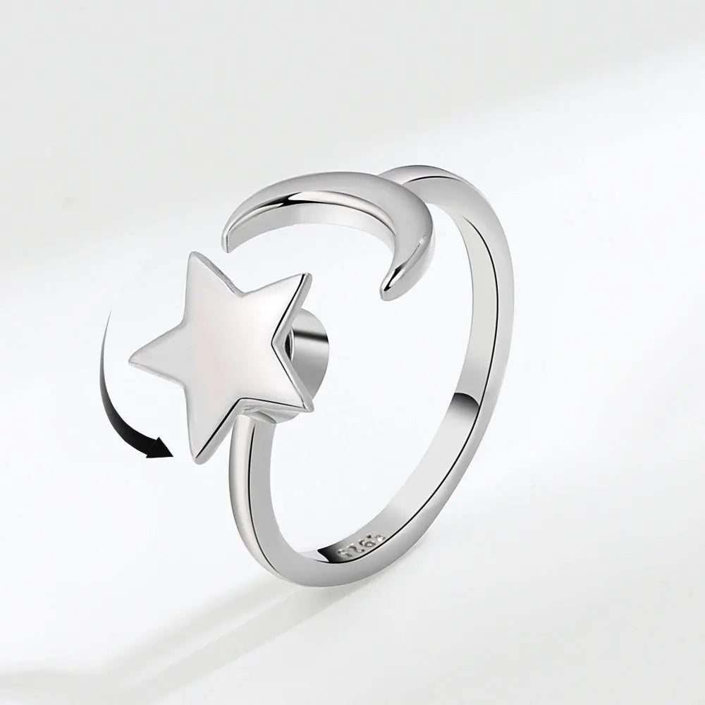 925 Sterling Silver Flower Adjustable Ring Inspired Gift for Her