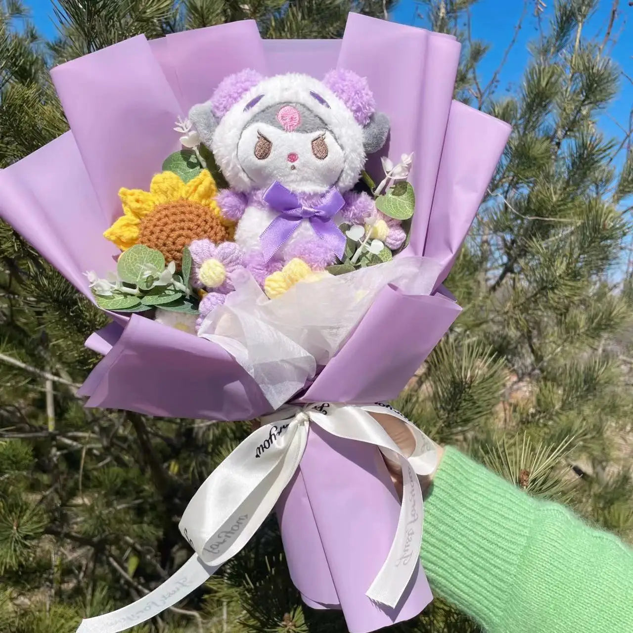 Hello Kitty Faux Rose Flower Bouquet Handmade Floral Gift