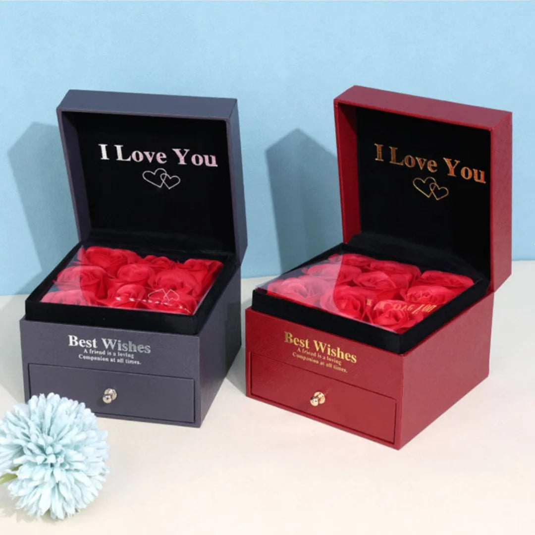Rose Jewelry Box Romantic Gift Storage Case