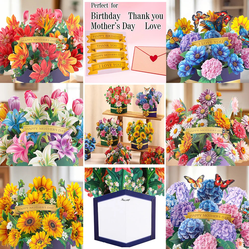 Magical 3D Pop-Up Flower Box Card - The Card That Becomes Flowers