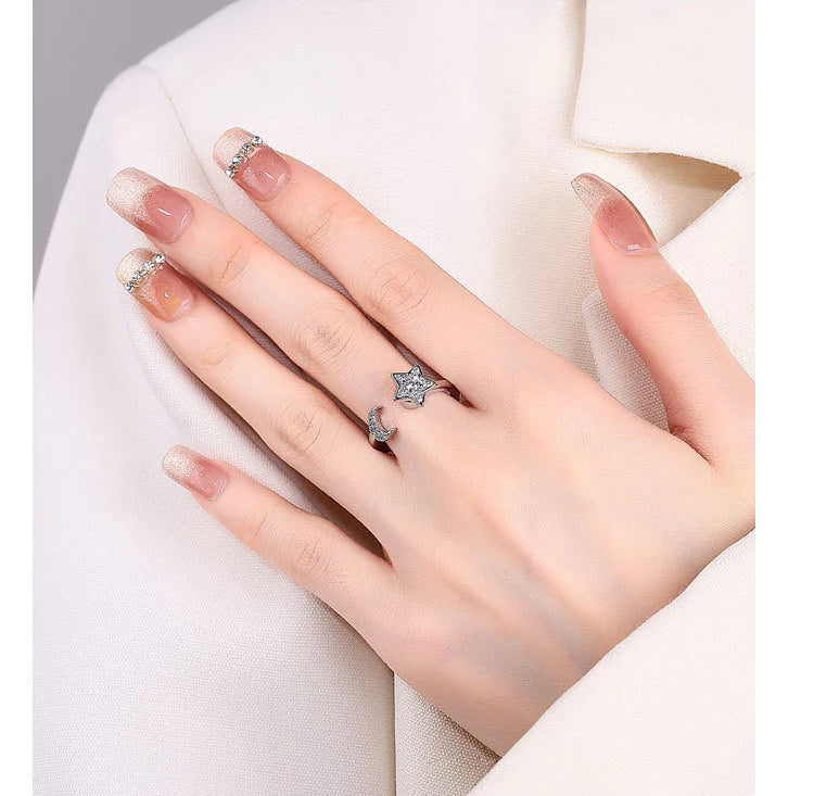 925 Sterling Silver Flower Adjustable Ring Inspired Gift for Her